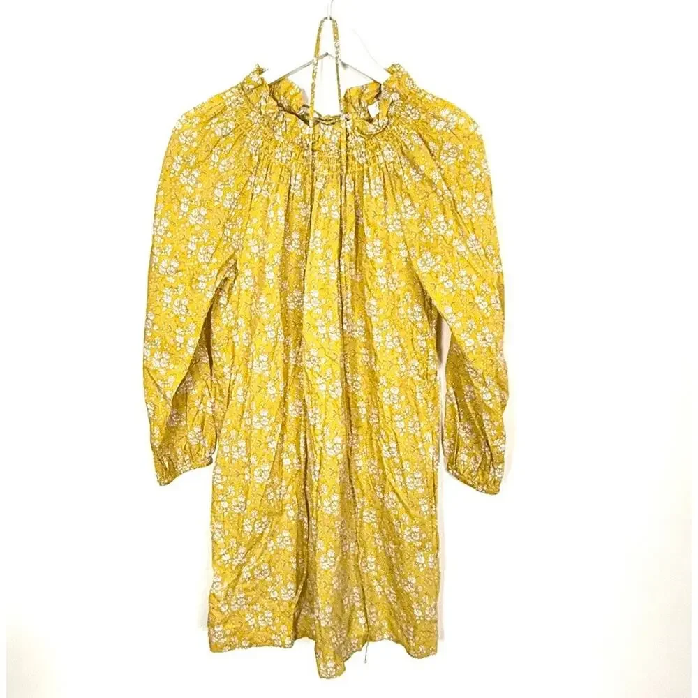 J. Crew x Liberty Ruffleneck Puff-Sleeve Dress